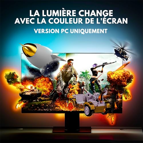 LOUNA Bande LED Sync HDMI - Éclairage LED RGB Synchronisé avec l’Écran pour Gaming, Films et Ambiance Immersive - 5m